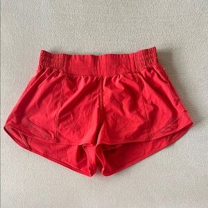 lululemon Carnation Red Women's Hottie Hot Shorts, Size 8, 2.5” inseam